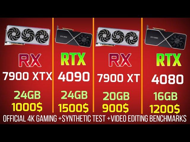 RX 7900 XTX VS RX 7900 XT Benchmarks VS RTX 4090 VS RTX 4080 16GB VS RTX 3090TI VS RX 6950XT + 7700X