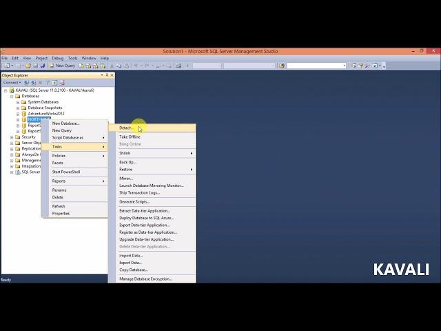 Detaching and Attaching Database In SQL Server