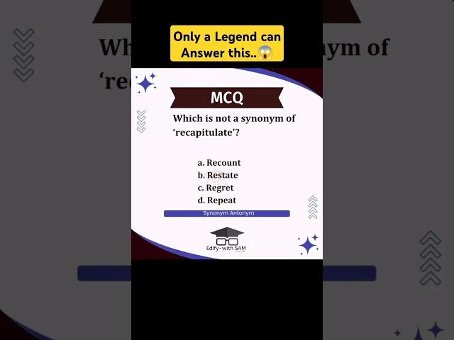 Only a legend can answer this, #basicenglish #english #synonyms