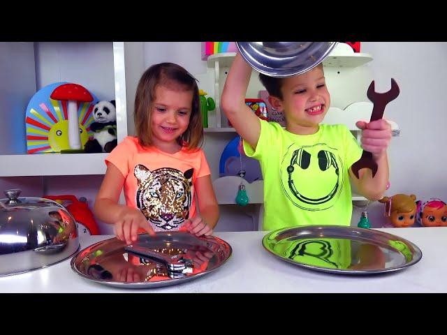 Katy and Max and their CHALLENGE Chocolate or real