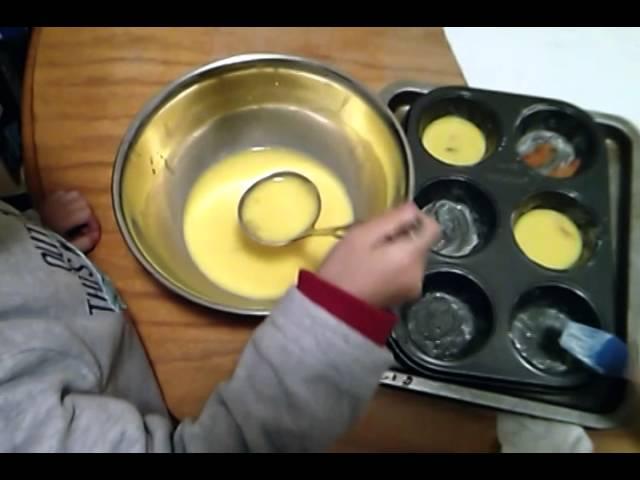 Twins cooking baked egg w salmon