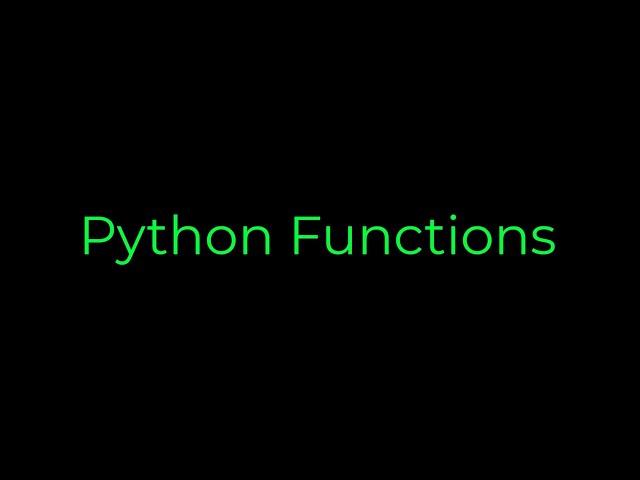 Python Functions