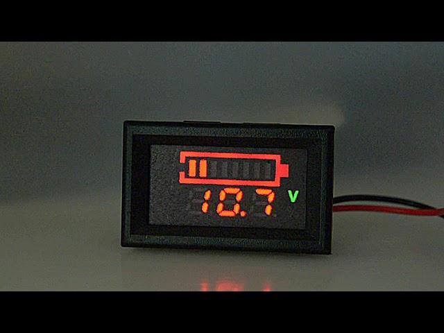 12V LED Battery Digital Voltmeter with Level Indicator Bar