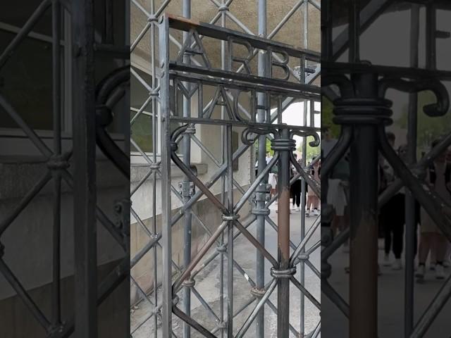 THE GATE AT DACHAU CONCENTRATION CAMP ARBIET MACHT FREI