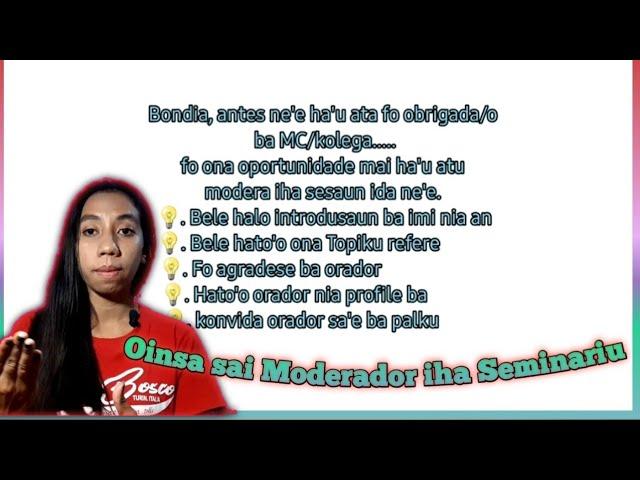 Tips sai Moderador iha seminariu 