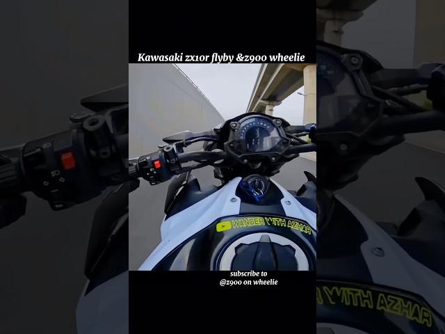 Kawasaki Ninja zx10r flyby and Kawasaki z900 wheelie #shortvideo #viralvideo #shorts #ytshorts