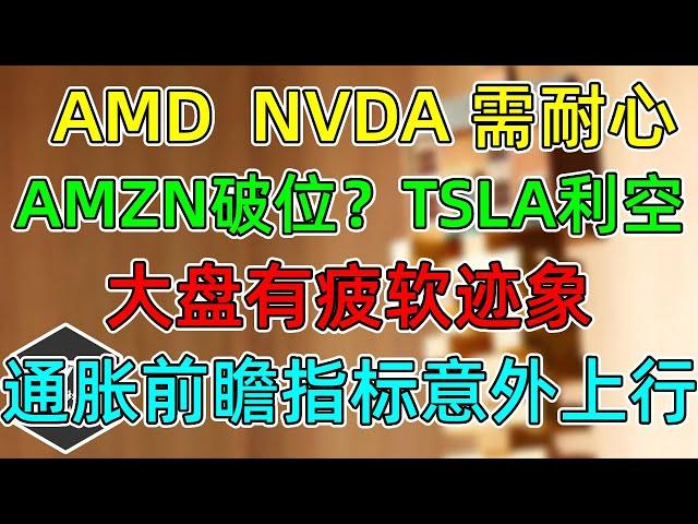 美股 AMD、NVDA利好仍需耐心！大盘有松动迹象！AMZN算破位吗？TSLA再传利空！通胀前瞻指标意外上行！