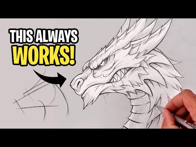 How To Draw a DRAGON | Step By Step Sketch Tutorial