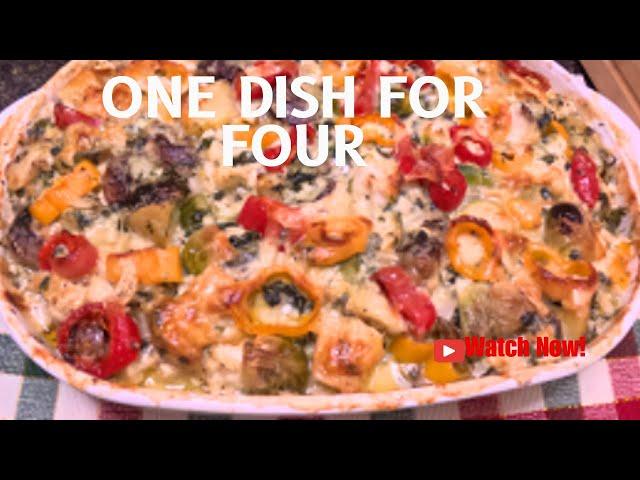 Shopping at Sam's Club, baking a casserole with fish, spinach and veggies—delicious guaranteed!