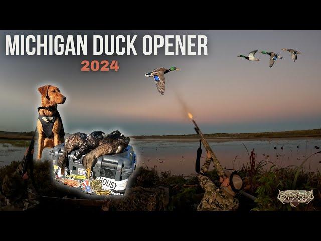 MICHIGAN DUCK OPENER 2024 | Dixie's FIRST Retrieve!!