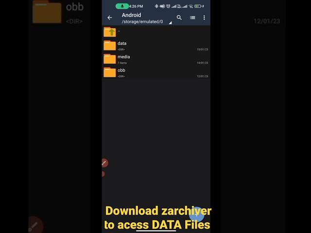 How to Open DATA Files Folder Easy way #android #zarchiver #datafolder