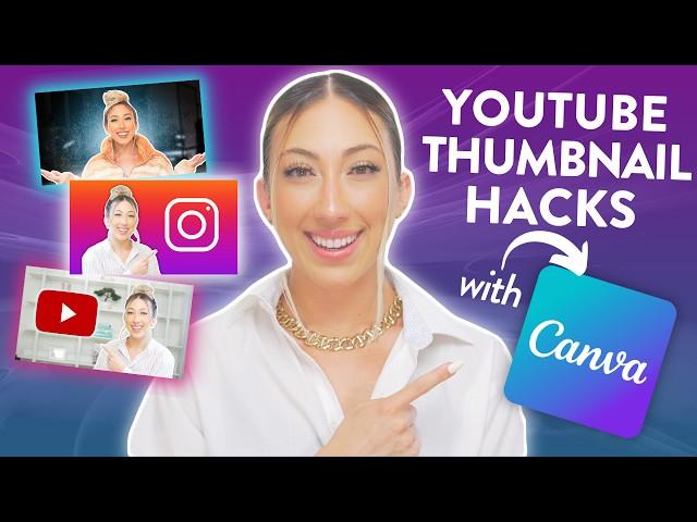 5 THUMBNAIL EDITING HACKS IN CANVA | Glow effect, Blurry background, Outlining, AI Visuals, etc.