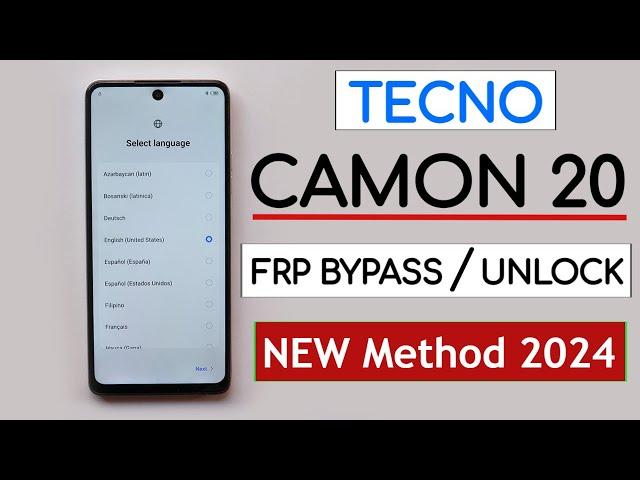 Tecno Camon 20 (CK6) FRP Bypass/Unlock Google Account Lock Android 13  - Fix Apps Disable Fail 2024