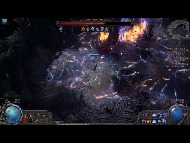 PoE 2 - Ritual boss The King in the Mists  - CI Archmage Spark Stormweawer