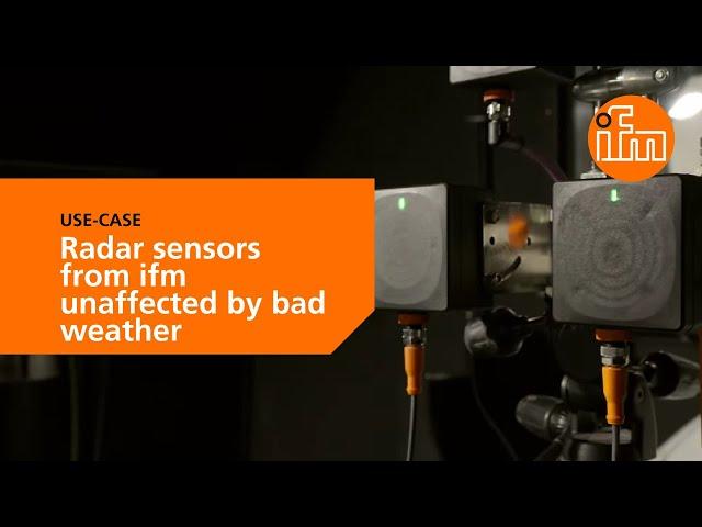  Testing radar sensors from ifm in bad weather conditions [Use-Case]