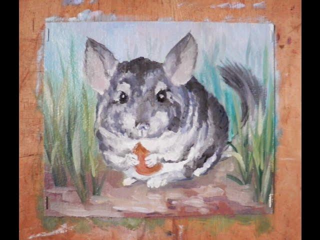 Живопись масляными красками. Шиншилла Oil painting. Chinchilla (Как нарисовать шиншиллу?)