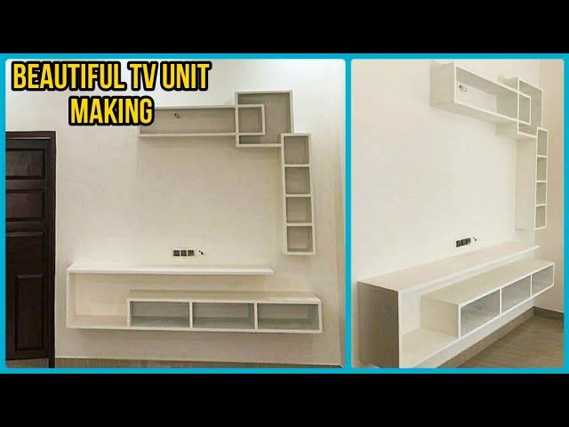 TV Unit with Top Shelfs in Ferro Slab  || Designer TV Unit Making Process Using Ferro Slabs