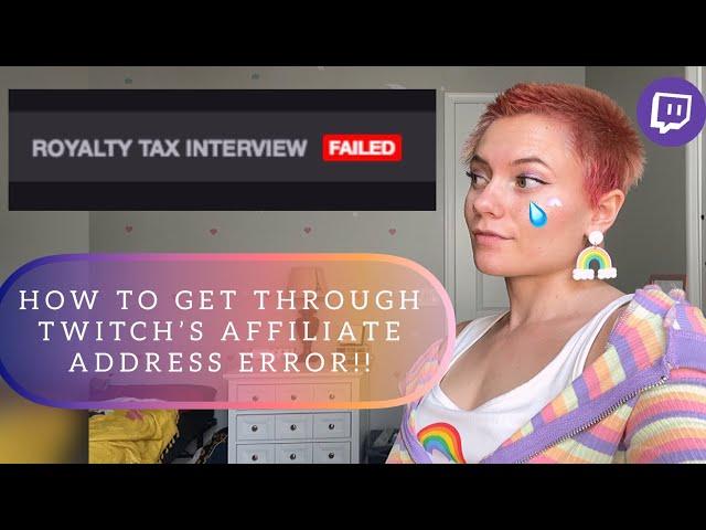 SOLVING THE TWITCH AFFILIATE ADDRESS ERROR! 