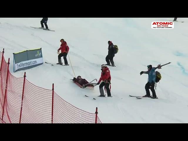 Tough crash for Mikaela Shiffrin  during the 2nd run of women GS in Killington