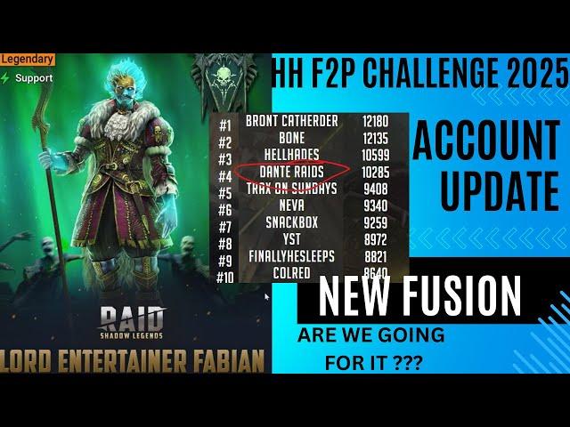 F2P RAID: Shadow Legends | F2P Challenge 2025 | ep. 12 | Account Update | New Fusion