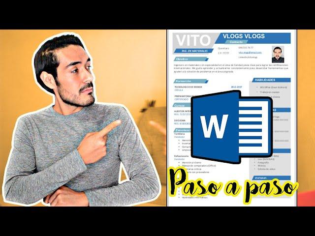 CÓMO CREAR UN CURRICULUM SIN EXPERIENCIA (EN WORD) I PASO A PASO