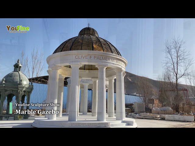 Large Natural Marble Column Gazebo for Outdoor Garden Decor from You Fine Factory