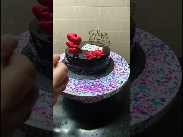 Anniversary chocolate cake #shortsvideo #viral #cakedecorating #themecake