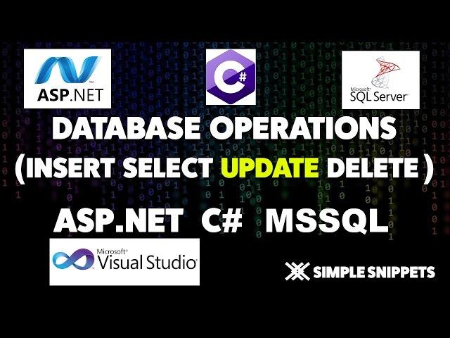 ASP.NET Update Database in C# - Database Operations in ASP.NET with C# & MSSQL