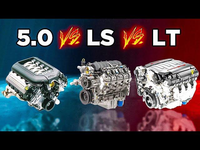 COYOTE IS KING! FORD 5.0 VS CHEVY LS & LT - Which ENGINE Is BETTER? (Mustang vs Corvette vs Camaro)