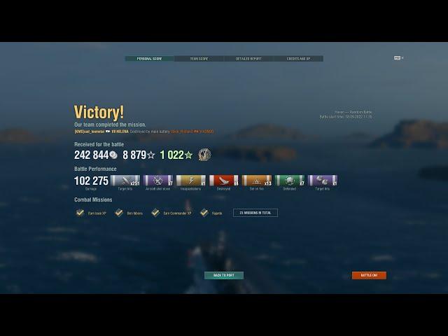 World of Warships - Helena - Trying to get 90k damage for Nabal Battle