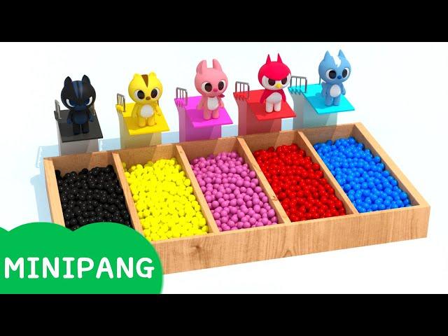 Aprende colores con Miniforce | haciendo una piscina de bolas | Color play | Mini-Pang TV 3D Play