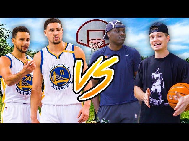 Lethal Shooter & Austin Mills vs. Steph Curry & Klay Thompson!! (Social Media vs. the NBA!!)