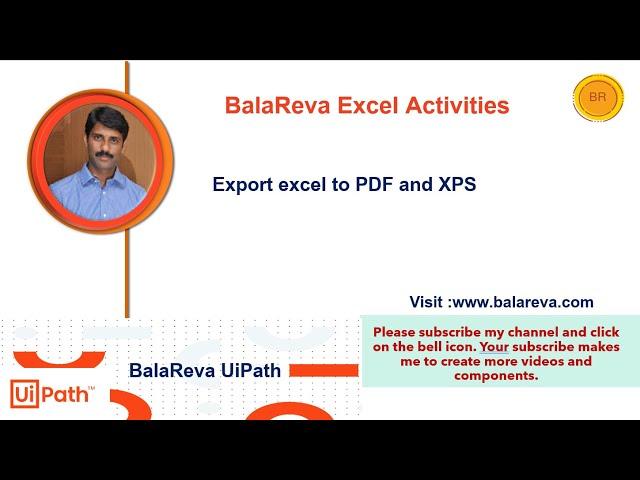 UiPath Excel export to PDF , XPS