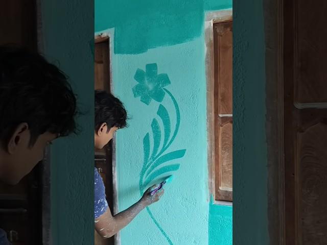 wall painting time pass #painting #greencolor #wallpaintingideas #shorts