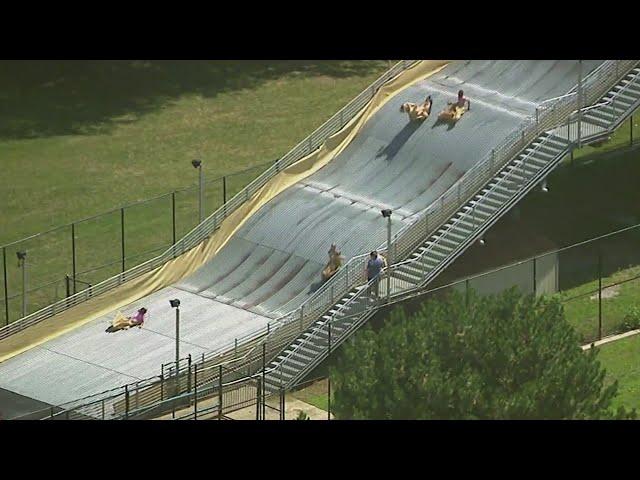 Watch: Riders go flying, bouncing down Belle Isle’s Giant Slide