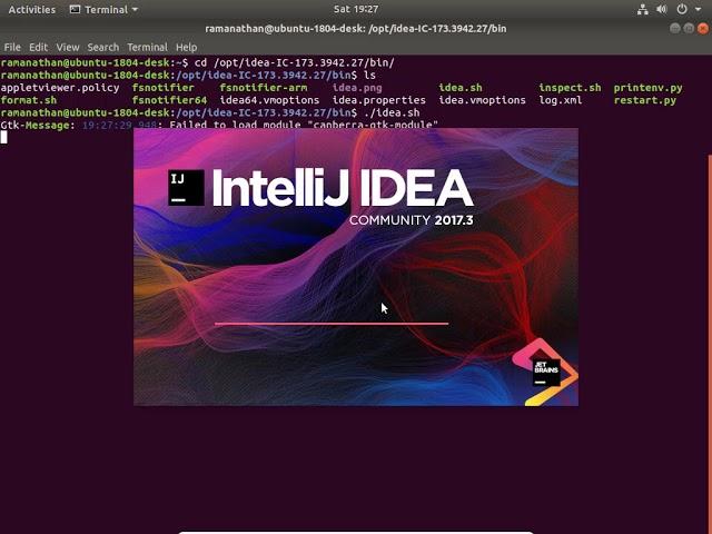 IntelliJ IDEA 2017 Community Edition installation in Ubuntu 18.04 LTS