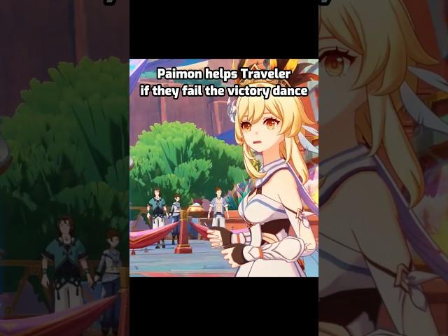 PAIMON HELPS TRAVELER IN THE DANCE #genshinimpact #paimon #lumine #genshin