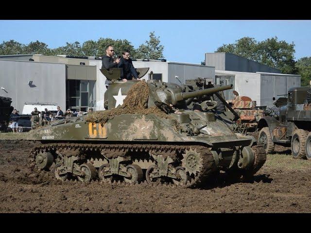 M4A4T Sherman in action (radial engine sound)