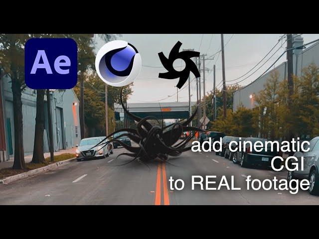 After Effects & Cinema 4D & Octane Workflow - Add 3D / CGI to Real Footage VFX (EASY)