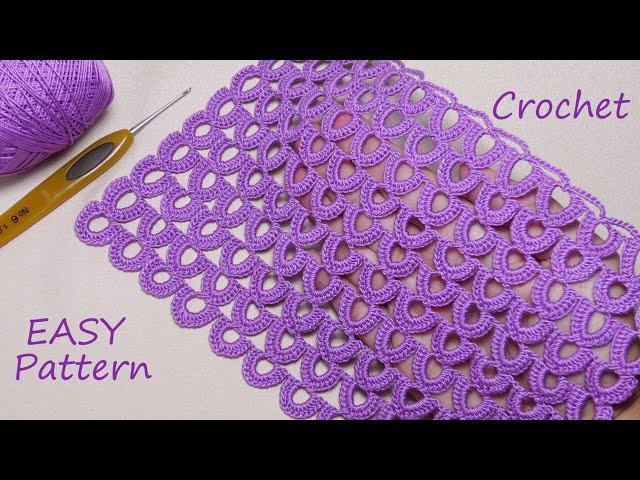 Всего 1 ряд! Ажурный УЗОР крючком ПРОСТОЕ ВЯЗАНИЕ для начинающих  EASY Pattern Crochet for beginners