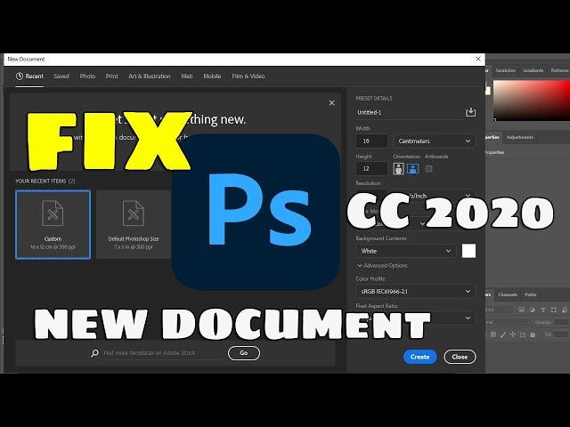 Can't Create/Open new File - Photoshop CC - create new file unclickable in Photoshop - FIXED