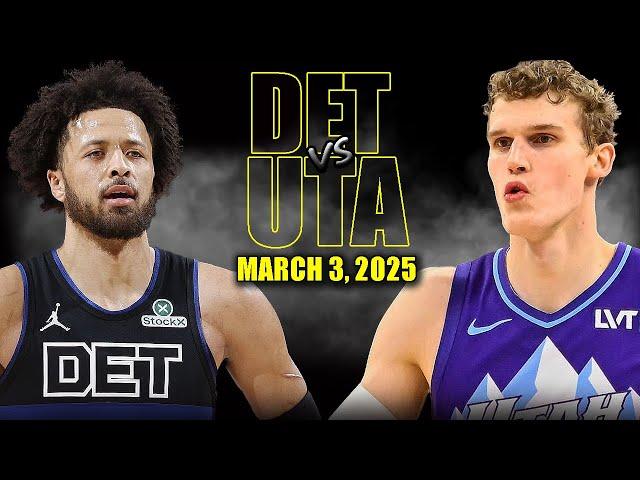 Utah Jazz vs Detroit Pistons Full Game Highlights - March 3, 2025 | NBA Regular Season