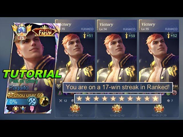 PAQUITO SECRET PRO TECHNIQUE TO WIN IN EVERY RANK (FULL TUTORIAL) - MLBB