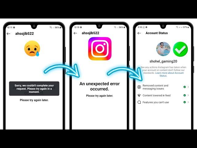 How to Fix Instagram An unexpected error occurred Problem | Instagram Account Status Error