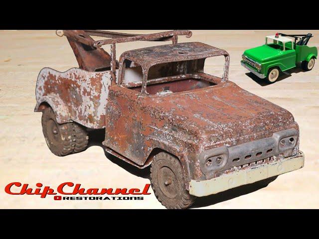 1960 Rusty Tonka Tow Truck Customization Candy Green Two Tone