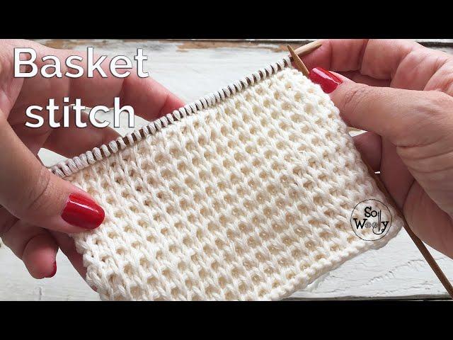 Basket stitch knitting pattern (Revised Tutorial 100% correct-English & Continental) - So Woolly