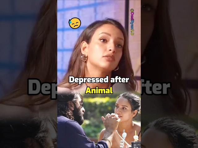 Tripti dimri on being depressed after animal movie  #shortsindia #viral #shorts