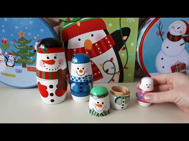 Распаковка матрëшки- снеговика//Unpacking matryoshka snowman.