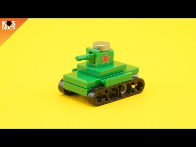 Lego T-26 Soviet USSR WW2 Tank Mini Vehicles (Tutorial)