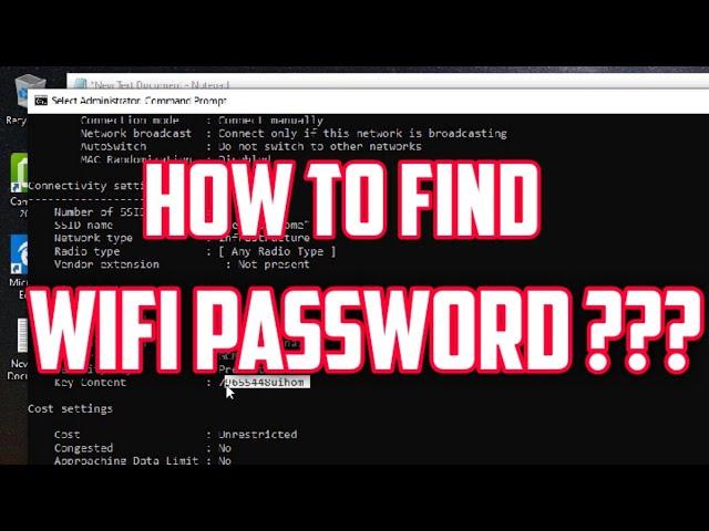 Find  wifi  password using CMD and settings in windows .